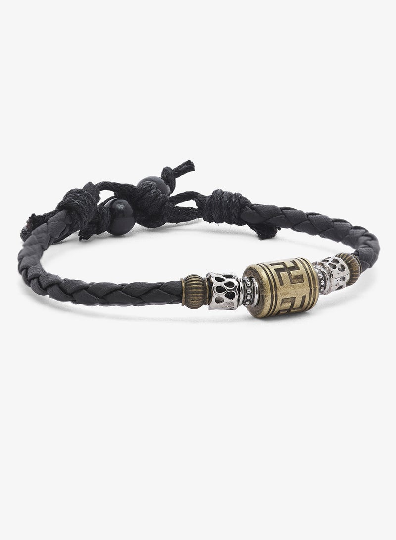 Seventy Five Thread Bracelet With oxidised Metal Beads - Image 1